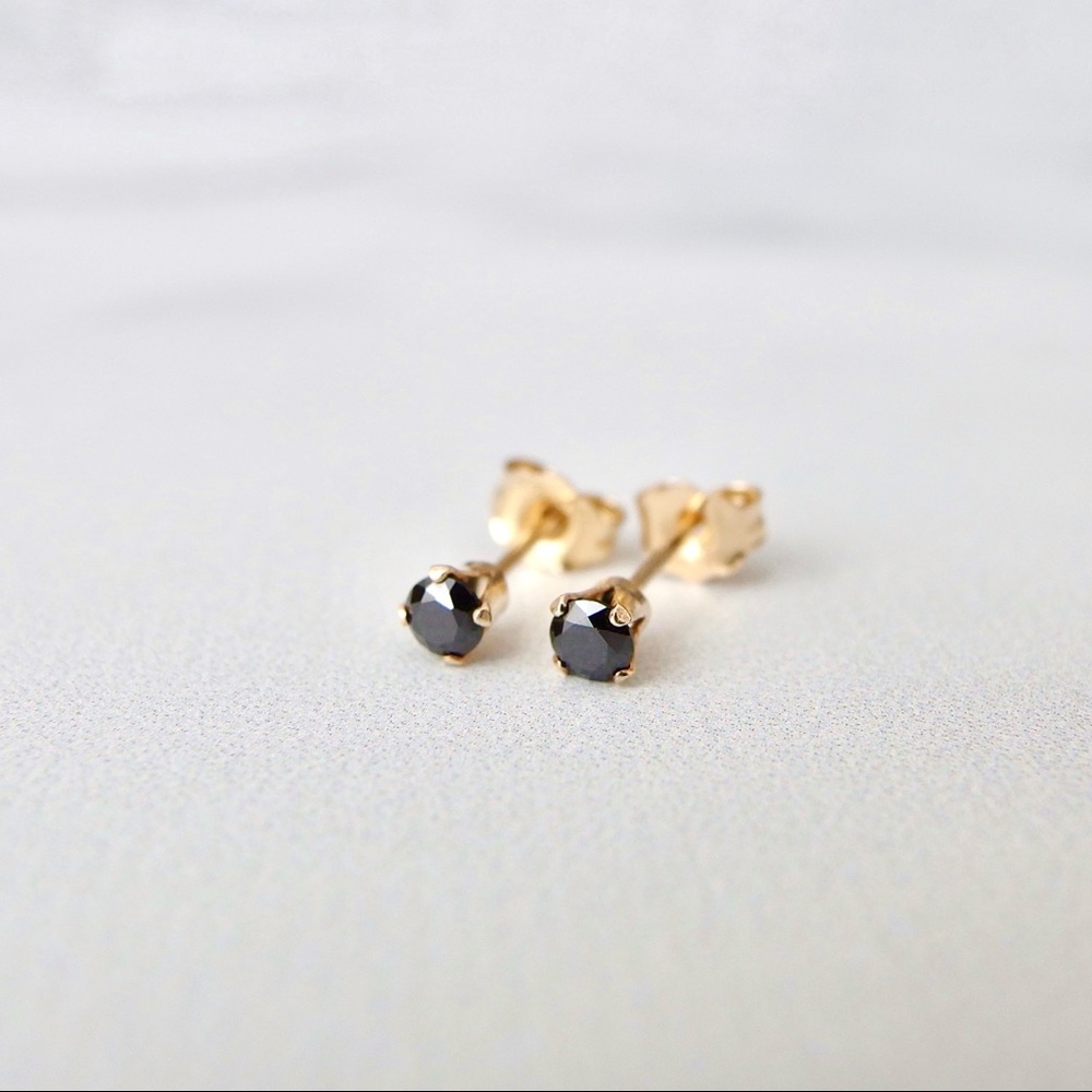 New 3mm black diamond CZ 14k gold filled
